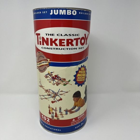 TinkerToy Jumbo The Classic Builder Set by Playskool Missing Pcs 70/102 Pieces - Picture 1 of 6